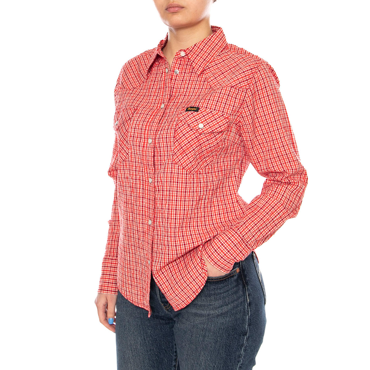 WESTERN SHIRT FLAME SCARLET RED - Camicia Donna Rossa 112379036 RED WRANGLER 