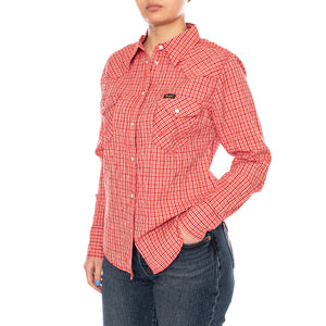 WESTERN SHIRT FLAME SCARLET RED - Camicia Donna Rossa 112379036 RED WRANGLER 