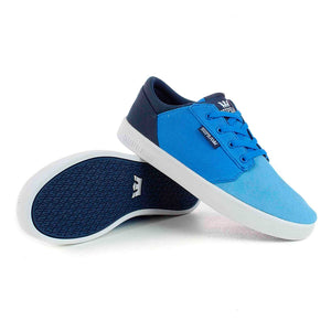 Yorek -  Scarpe Profilo Basso Bambino / Bambina Blu / Bianche 58228-429-M-429 . SUPRA 