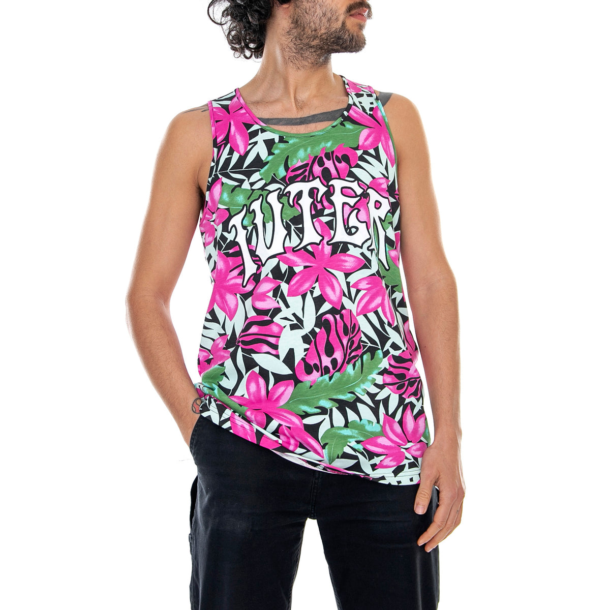 Griffin Floral Tank - Multicolor - Canotta Uomo Multicolore 19SITT66-PINK . IUTER 