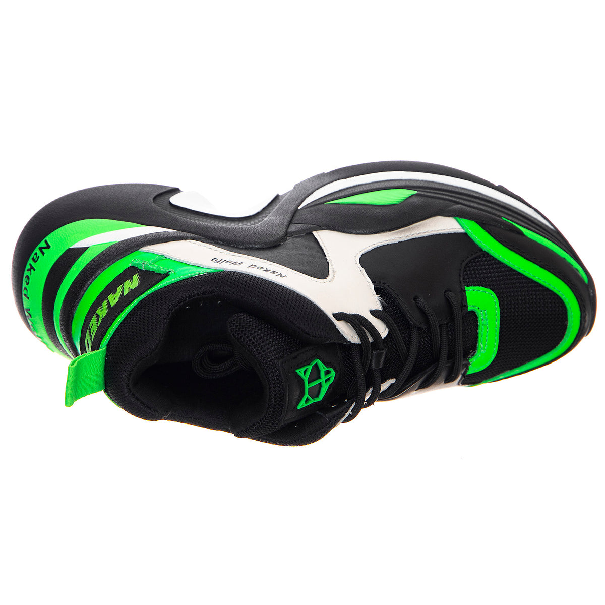 Track Shoes - Neon Green / Black - Scarpe Stringate Profilo Basso Donna Verdi / Nere NWSTRACK-NEOGRN . NAKED WOLFE 