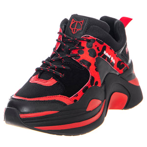 Track Sneakers - Red / Red Leopard / Black - Scarpe Profilo Basso Donna Multicolore NWSTRACK-REDRED . NAKED WOLFE 