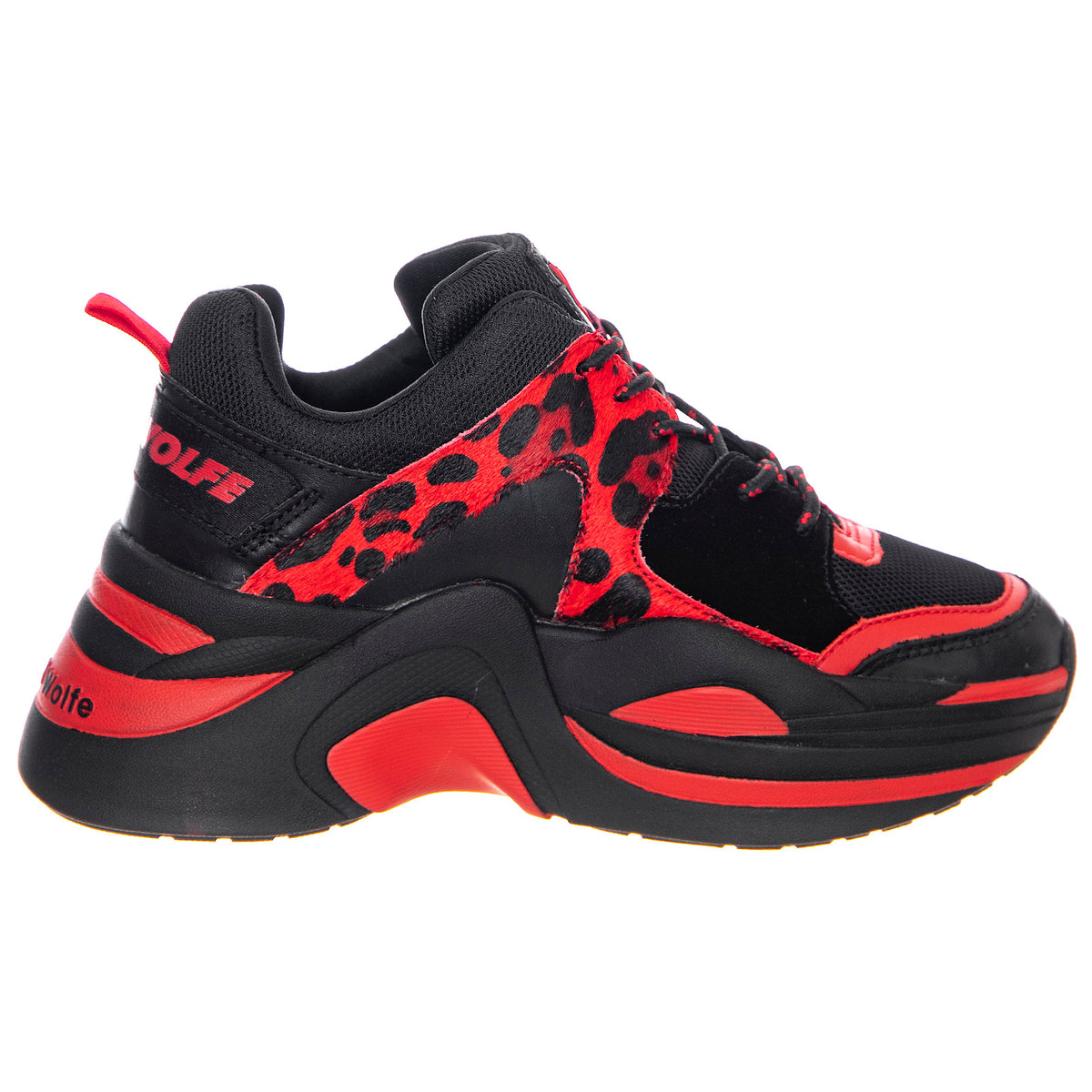 Track Sneakers - Red / Red Leopard / Black - Scarpe Profilo Basso Donna Multicolore NWSTRACK-REDRED . NAKED WOLFE 
