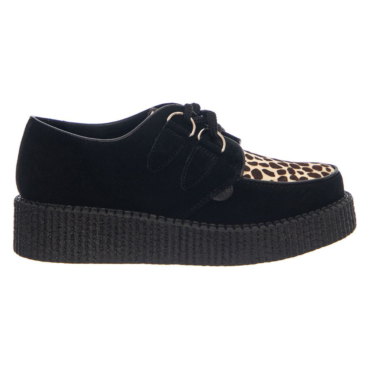 Wulfrun Shoes - Black / Leopard - Scarpe Stringate Profilo Basso Donna Multicolore UDSUM-C010-BKS-LEO . UNDERGROUND 