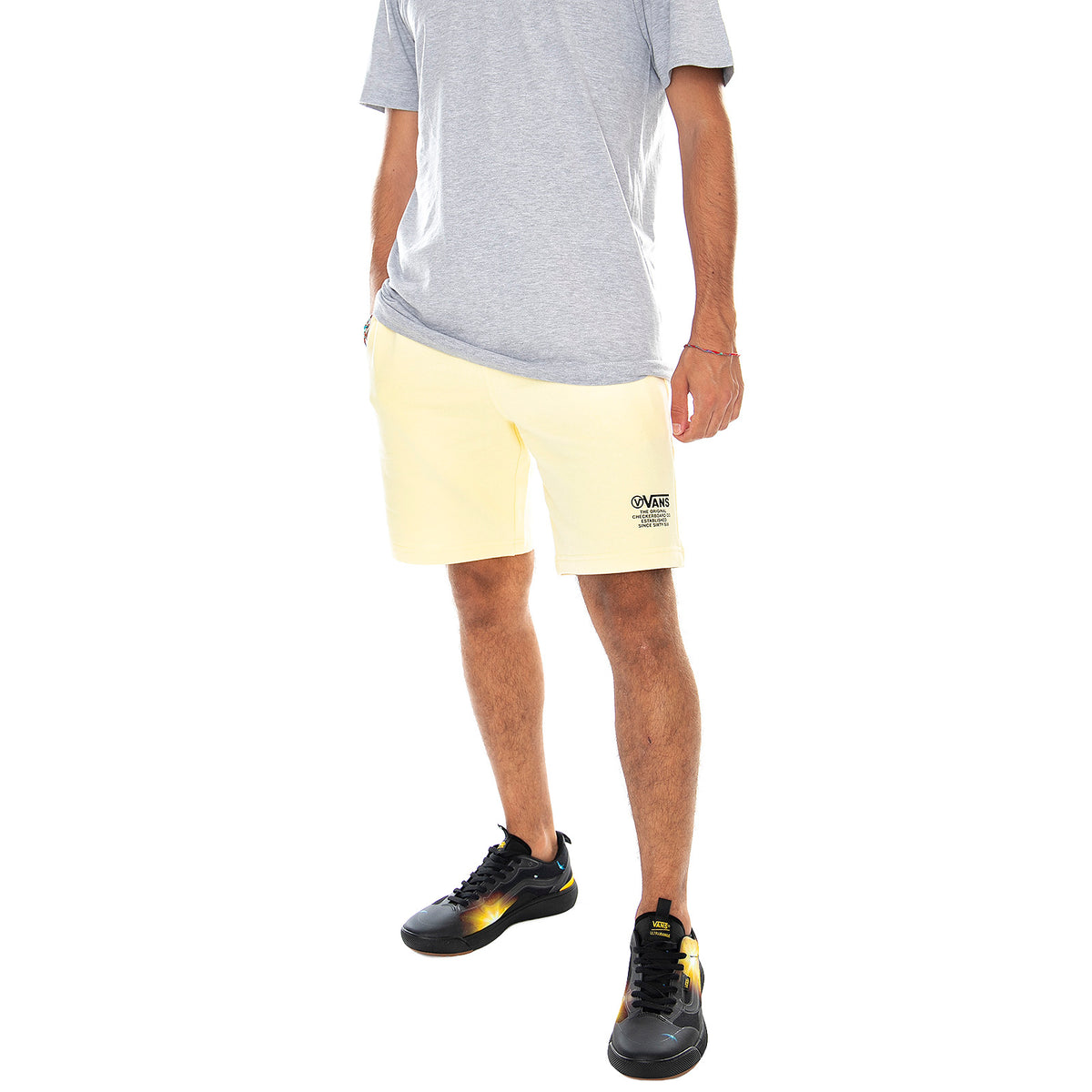 Mn Distort Type Fleece Shorts - Double Cream - Bermuda Uomo Gialli VN0A49SJYKA1 . VANS 
