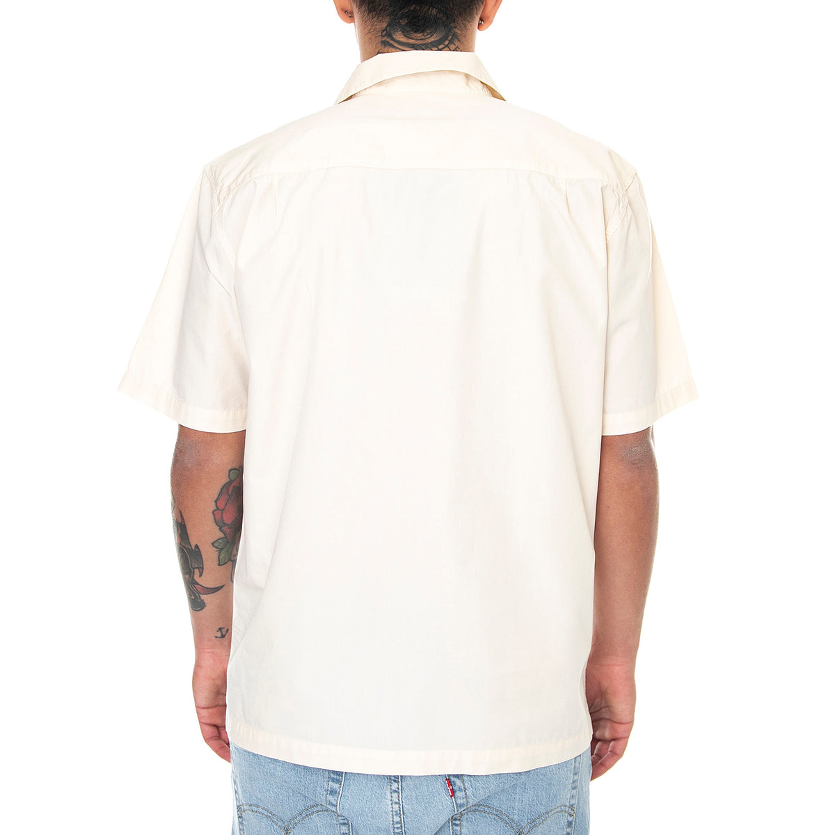 Mens Ray Shirt - Ecru - Camicia Maniche Corte Uomo Beige 330267-360 . ELVINE 