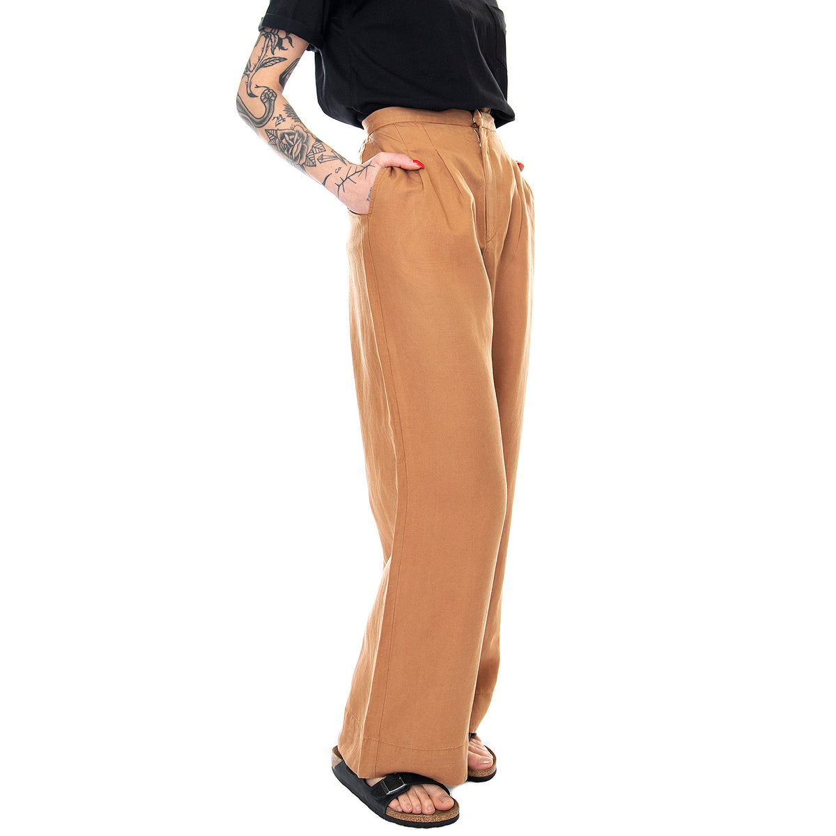 Womens Lisette Pants - Toffee - Pantaloni Donna Marroni 330332-441 . ELVINE 