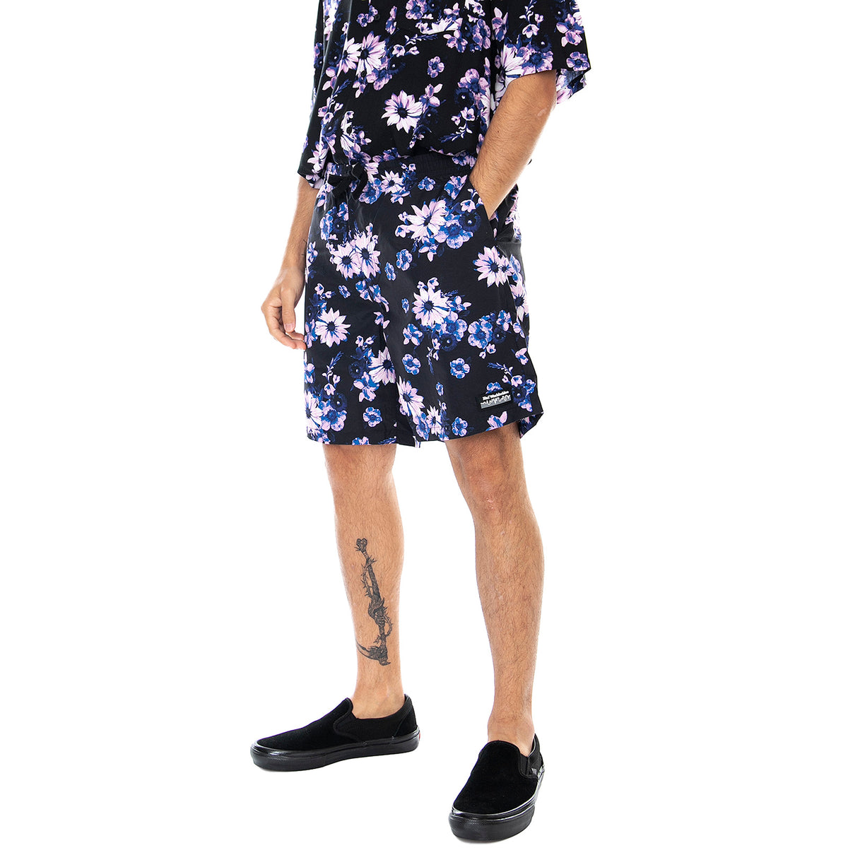 Mens Dazy Shorts - Black / Multi - Bermuda Uomo Neri / Multicolore PT00163-BLACK . HUF 