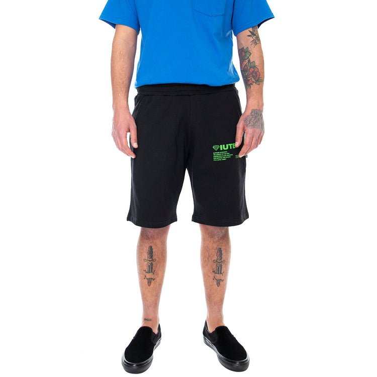 Mens Info Sweat Shorts - Black - Bermuda Uomo Neri 21SISS09-BLACK . IUTER 
