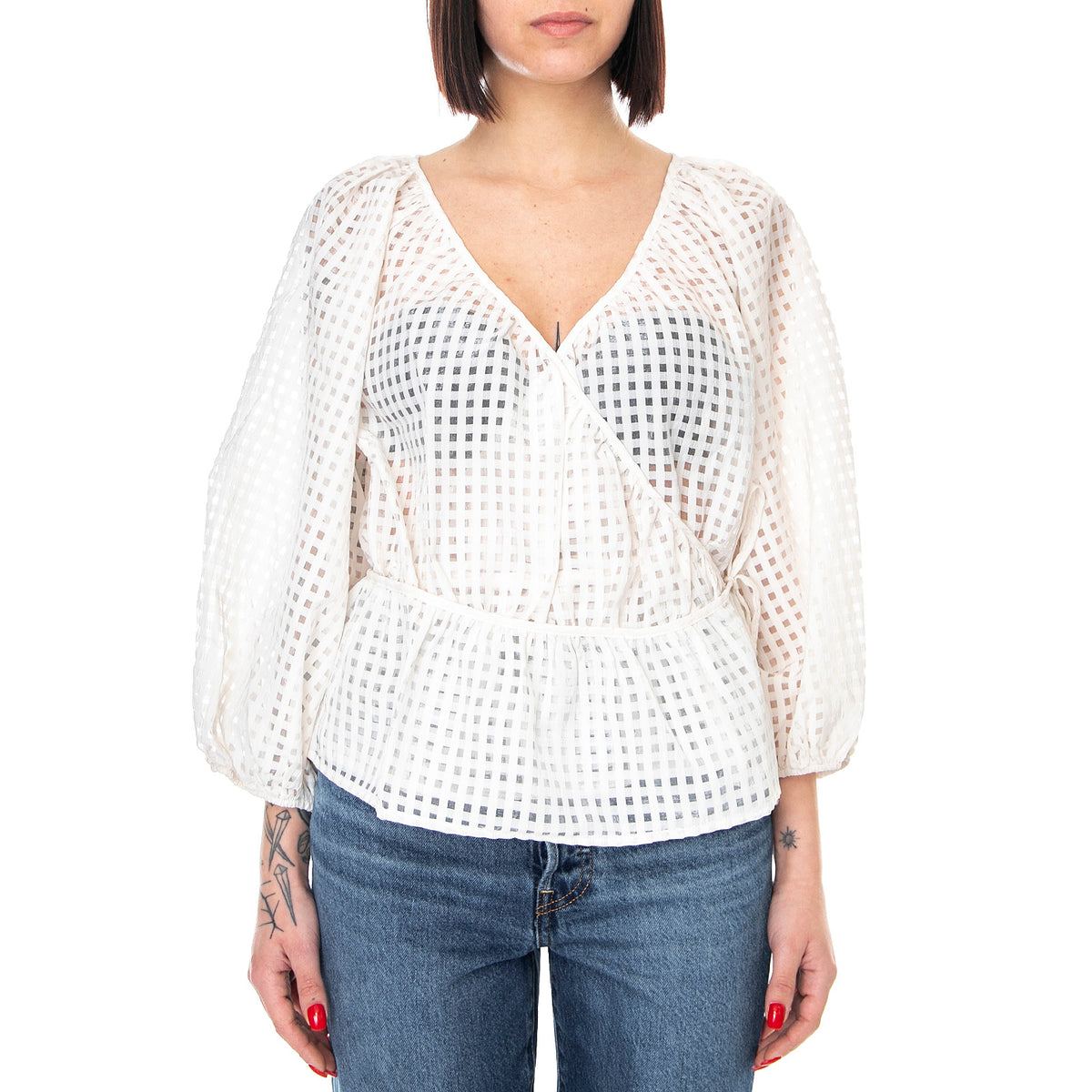 Womens Delilah Wrap Top - Sugar Swizzle - Top Donna Bianco 29542-0002 . LEVIS 