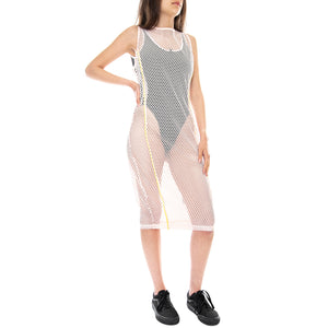 Womens Mirage Mox EB Dress - Puma White / Desert Sage - Abito Smanicato in Rete Donna Bianco 59972627 . PUMA 