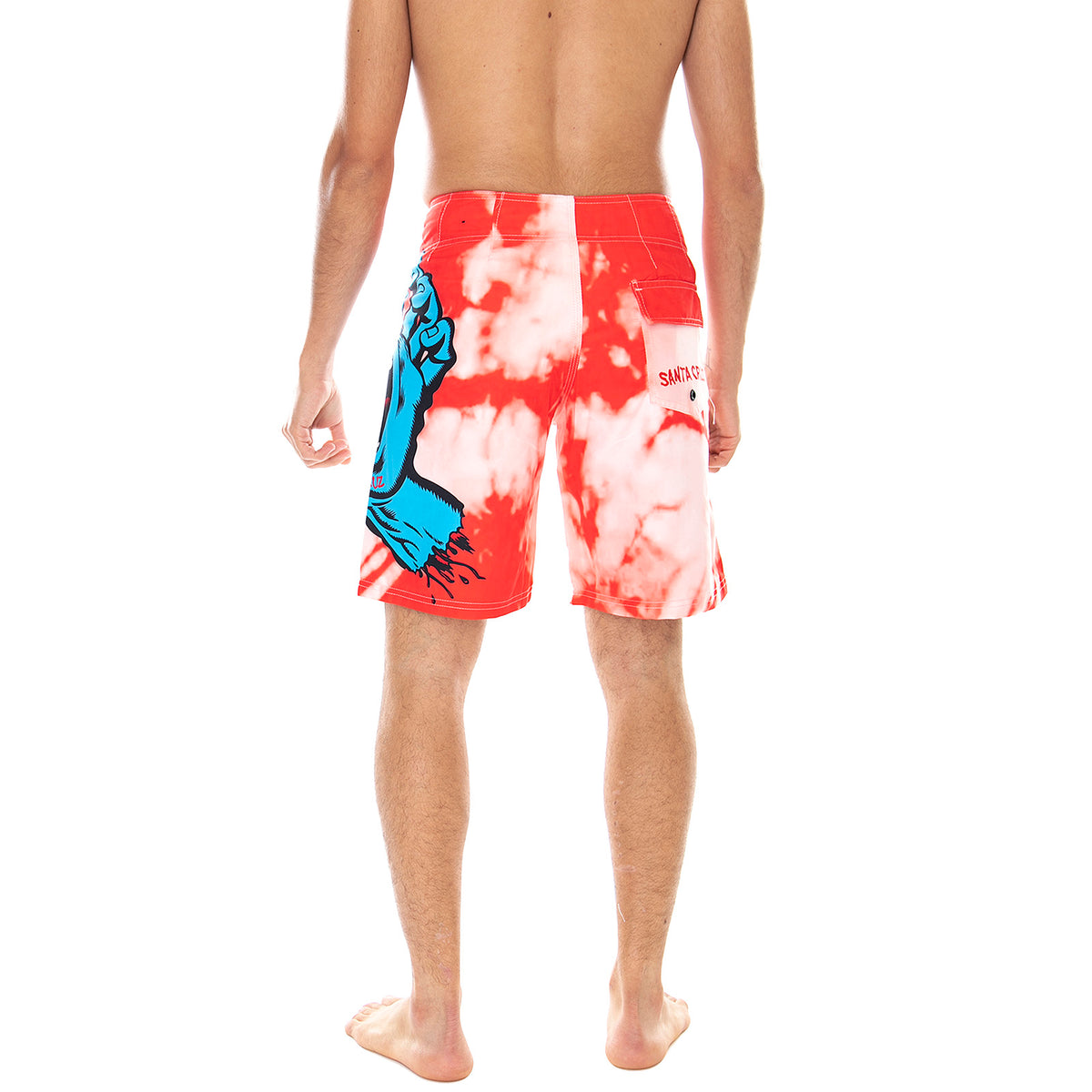 Mens Hand Boardie Swim Shorts - Red Tie Dye - Bermuda da Bagno Uomo Multicolore SC-SS21-082 . SANTA CRUZ 