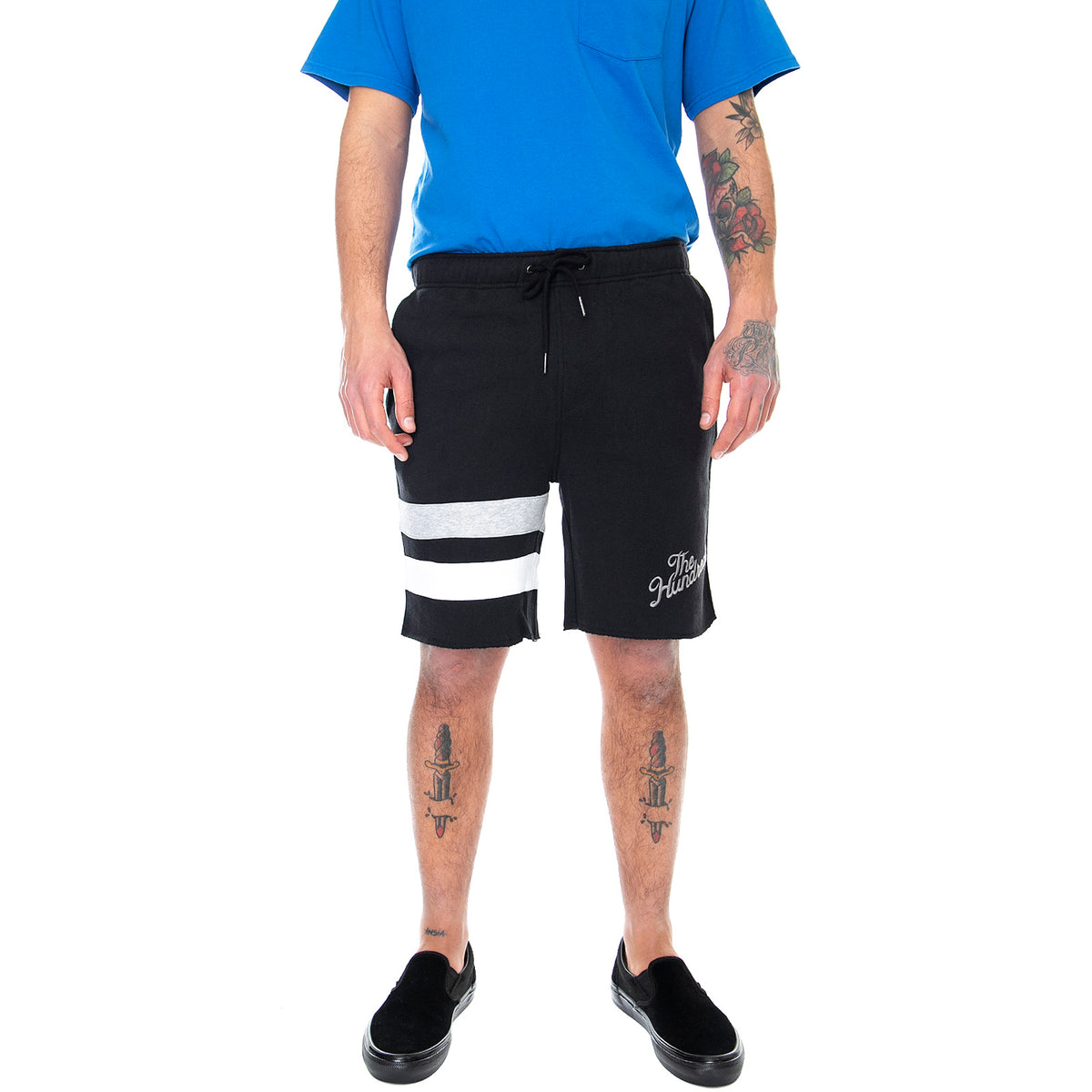 Mens Ashton Cut Off Shorts - Black - Bermuda Uomo Neri T21P205015-BLK . THE HUNDREDS 