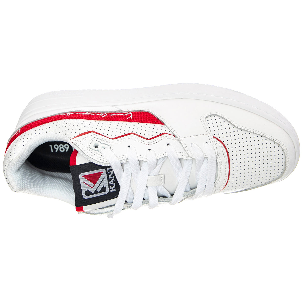 Mens Kani 89 Shoes - White / Red - Scarpe Stringate Profilo Basso Uomo Bianche KRSKKFWM000004 . KARL KANI 