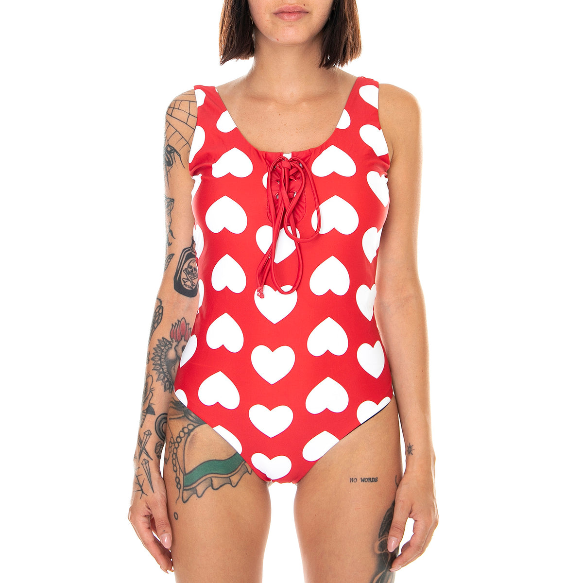 Love Lace Up - Costume da Bagno Intero Donna Multicolore LOW60099SWM-RED . LAZY OAF 