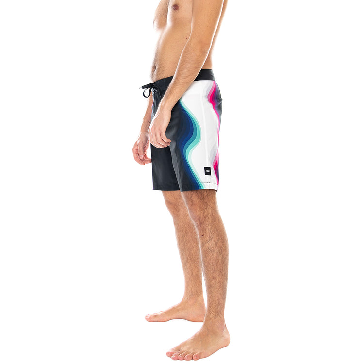 Mens Warped Sidestripe Boardshorts - Black - Bermuda da Bagno Uomo Neri VN0A49QVBLK1 . VANS 