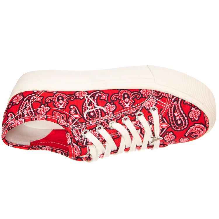 Womens Ruby Bandana Shoes - Red - Scarpe Stringate Profilo Basso Donna Rosse WSPRUBY-REDB . WINDSOR SMITH 