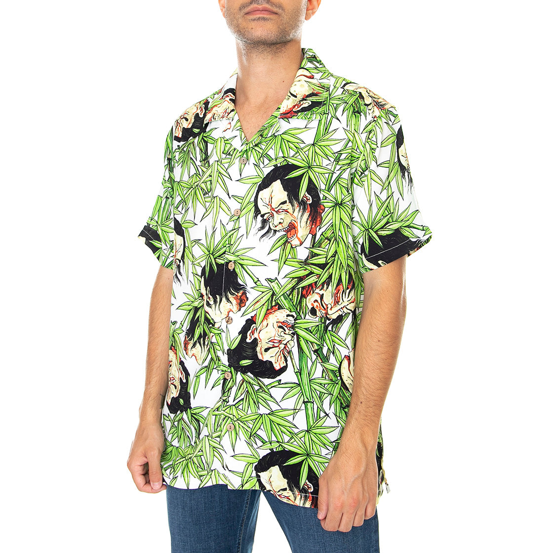 Bamboo - Camicia Maniche Corte Uomo Multicolore SHT0043 . DOOMSDAY 