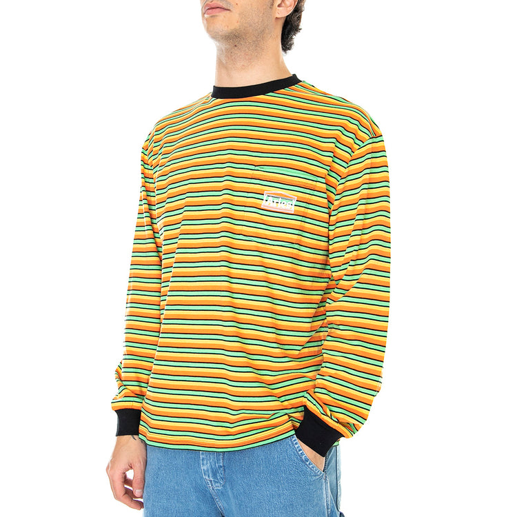 Striped - Maglietta Girocollo Uomo Gialla / Multicolore SRAR60021-YLW . ARIES 