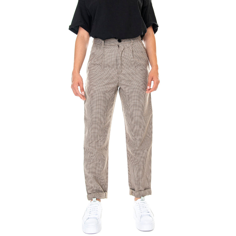 W' Pullman Ankle Pant Lewi Houndstooth H Brown Rigid - Pantaloni Donna Marroni I027401.07I.01.00 . CARHARTT WIP 