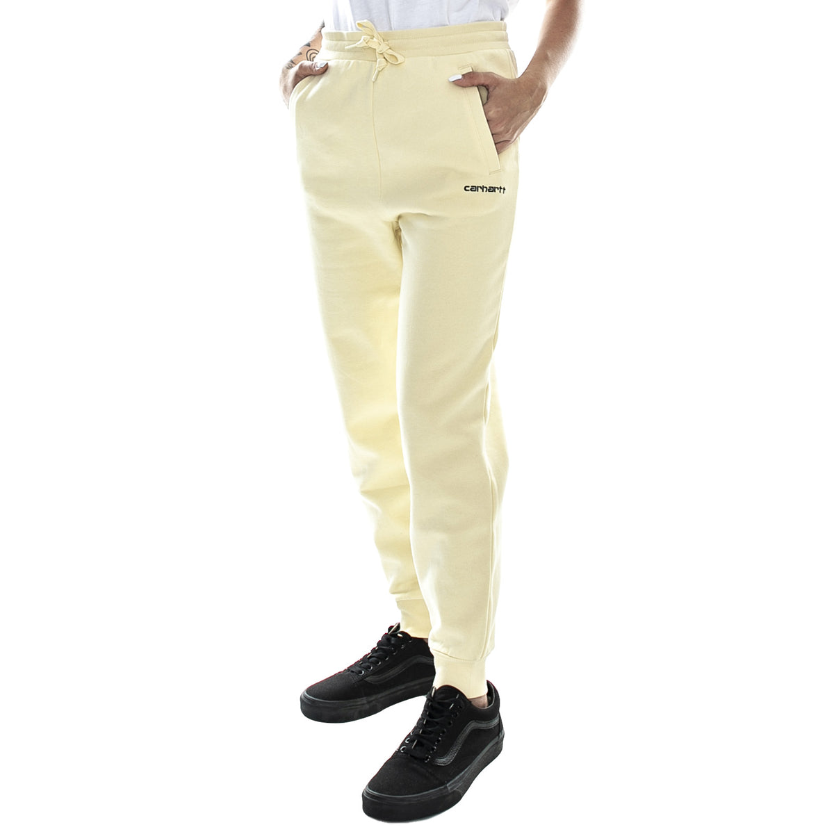 W' Script Embroidery Pant Flour Beige / Black - Pantaloni Sportivi Donna Beige I027478.05O.90.03 . CARHARTT WIP 