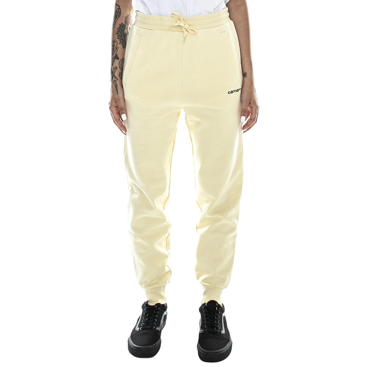 W' Script Embroidery Pant Flour Beige / Black - Pantaloni Sportivi Donna Beige I027478.05O.90.03 . CARHARTT WIP 