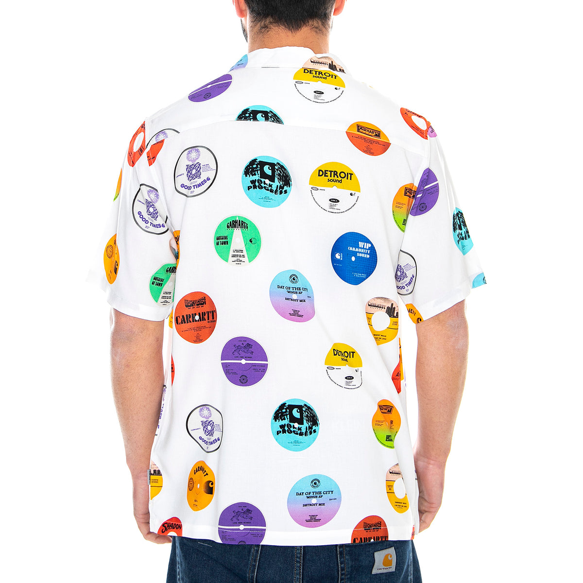S/S Record Shirt Record Print, White - Camicia Maniche Corte Uomo Bianca I027529.09I.00.03 . CARHARTT WIP 
