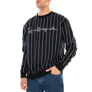 Originals Pinstripe - Felpa Girocollo Uomo Nera KRCKM213-081-1 . KARL KANI 