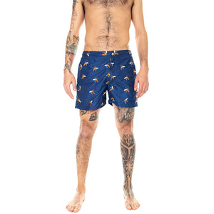 Full Embroidery Banana - Costume da Bagno Uomo Blu / Multicolore 5001-145 . OAS 