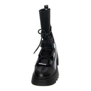 Womens Hierarchy Black Lace-Up Boots SMSHIERARCHY-BLK . STEVE MADDEN 