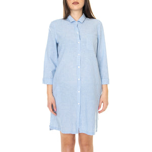 W' Seaglow Dress Chambray Stripe - Abito Chemisier Donna Blu LDR0420-BL23-SS23 . BARBOUR 