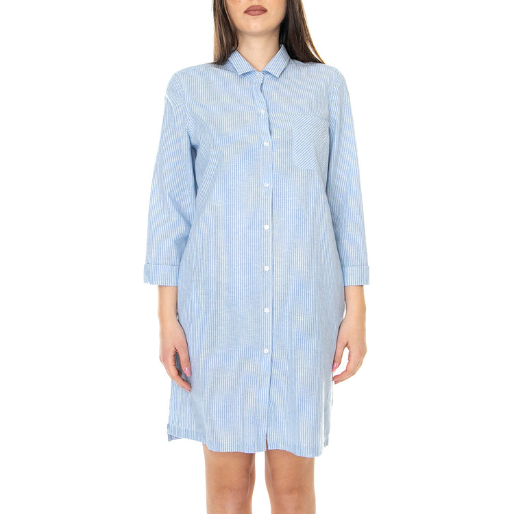 W' Seaglow Dress Chambray Stripe - Abito Chemisier Donna Blu LDR0420-BL23-SS23 . BARBOUR 