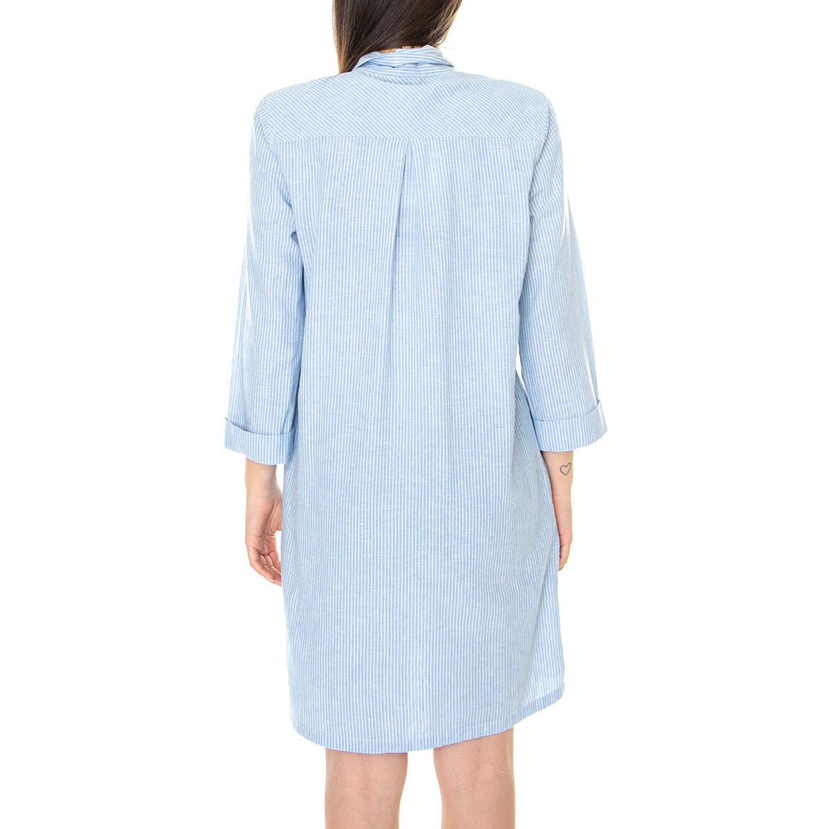 W' Seaglow Dress Chambray Stripe - Abito Chemisier Donna Blu LDR0420-BL23-SS23 . BARBOUR 