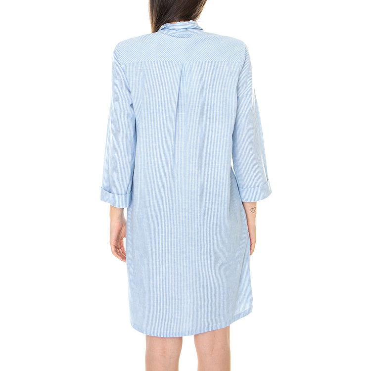 W' Seaglow Dress Chambray Stripe - Abito Chemisier Donna Blu LDR0420-BL23-SS23 . BARBOUR 
