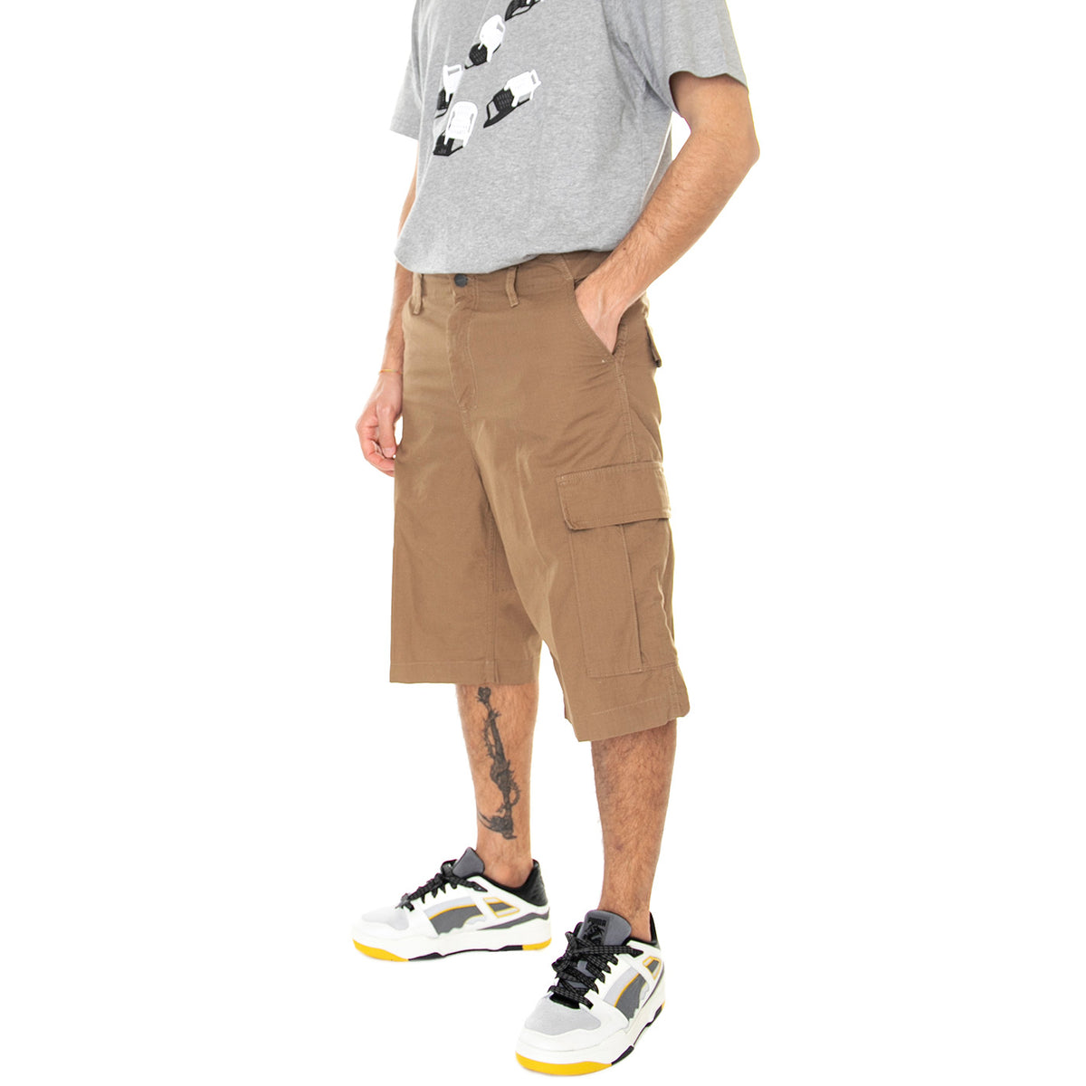 Regular Cargo Short Buffalo Rinsed - Bermuda Cargo Uomo Marroni I028246-1CM02 . CARHARTT WIP 