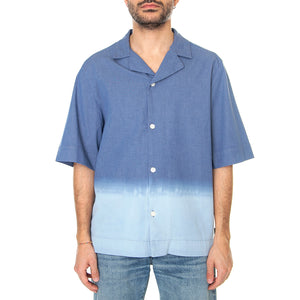 M' Clean II Shirt SS Blue - Camicia Maniche Corte Uomo Blu / Multicolore I031886.01.6D. . EDWIN 