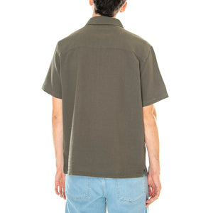 M' Fitzgerald Relaxed Fit Texture Shirt S/S - Camicia Maniche Corte Uomo Verde F4WSD040-310 . FARAH 
