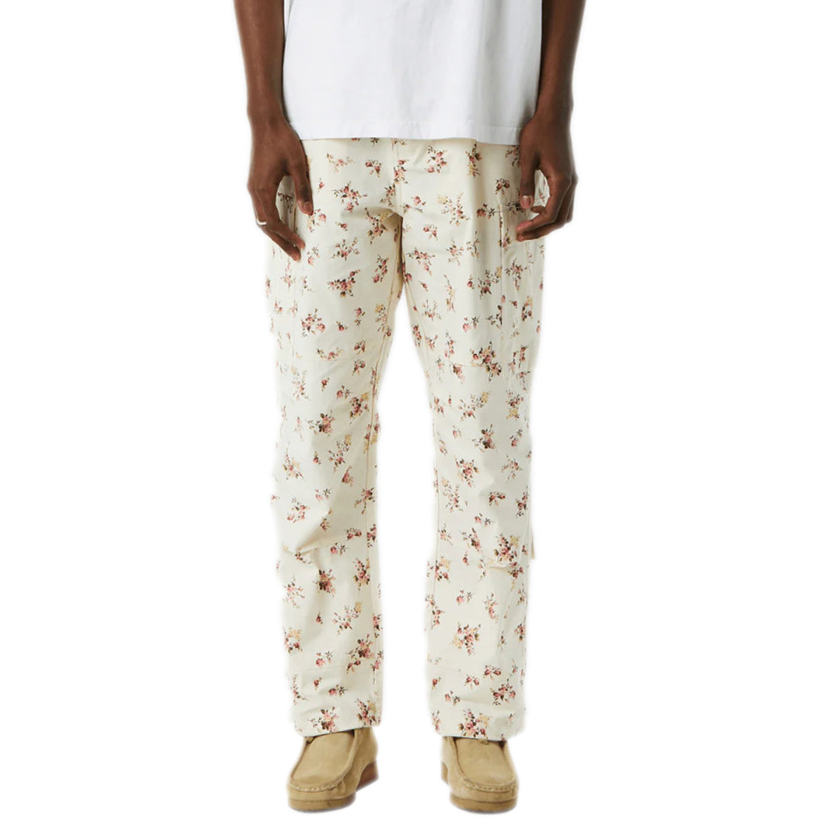 UTILITY FLORAL CARGO PANT IVORY FLORAL - Pantaloni Cargo Uomo Bianco / Multicolore PT00269-IVFLO . HUF 
