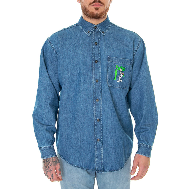Looney Tunes Denim Shirt Light Blue - Camicia Denim Jeans Uomo Blu 23SIHR53-LIGHT BLUE . IUTER 