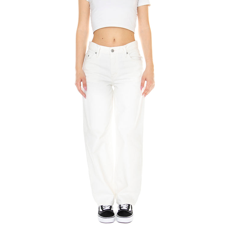 W' Wellthreated Baggy Dad Pale Bloom Neutral - Pantaloni Donna Bianchi A3028-0003 . LEVIS 