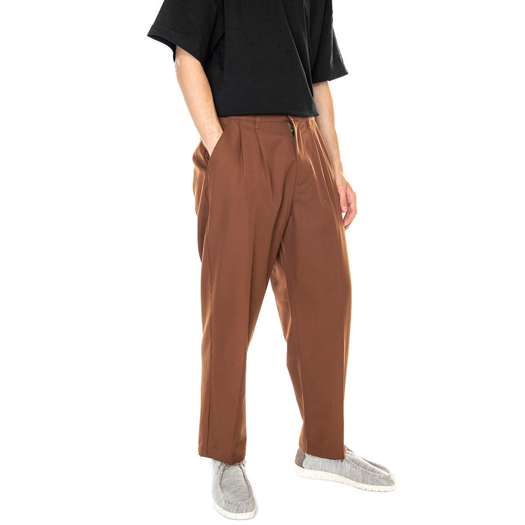 M' Fubar Pleated Pant Sepia - Pantaloni Uomo Marroni 142020201-SEP . OBEY 
