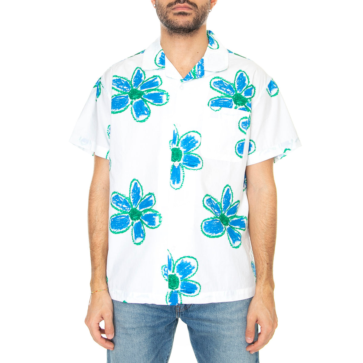 Wyatt Woven SS White Multi - Camicia Maniche Corte Uomo Bianca 181210371-WTM . OBEY 