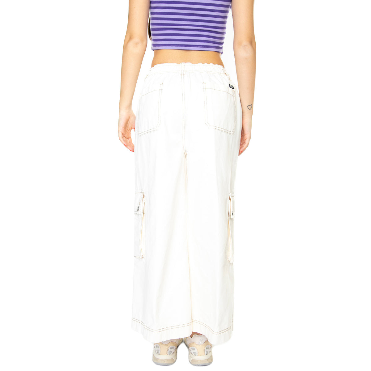 Hazel II Cropped Wide Pant Unbleached - Pantaloni Donna Beige 242000115-UBL . OBEY 