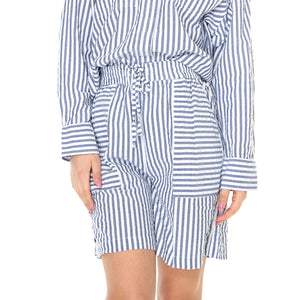 W' Elena Short SS Matching Sets Light Blue Multi - Bermuda Donna Blu / Multicolore 272120095-LBL . OBEY 