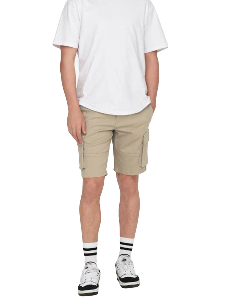 ONSCAM STAGE CARGO SHORTS PK 6689 NOOS CHINCHILLA - Bermuda Uomo Beige 22016689-Chinchilla . ONLY & SONS 