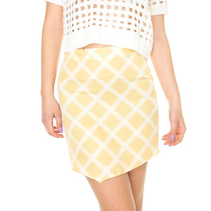 Falda Corta de Tiro Alto con Estampado de Cuadros - Gonna Multicolore 31W/11205 . WILD PONY 