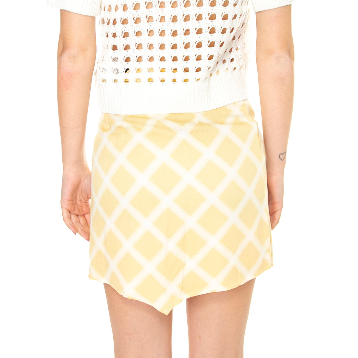 Falda Corta de Tiro Alto con Estampado de Cuadros - Gonna Multicolore 31W/11205 . WILD PONY 