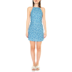 Vestido Corto Halter con Estampado Paisley - Abito Donna Blu / Multicolore 31W/41229 . WILD PONY 