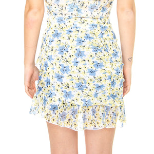 Falda Corta Drapeada con Estampado Floral - Gonna Multicolore 31W/41242 . WILD PONY 