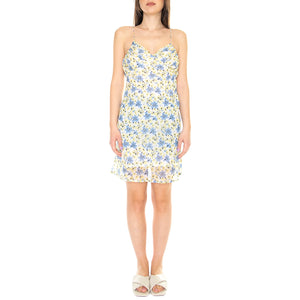 Vestido Corto de Tirantes con Estampado Floral - Abito Donna Multicolore 31W/41243 . WILD PONY 